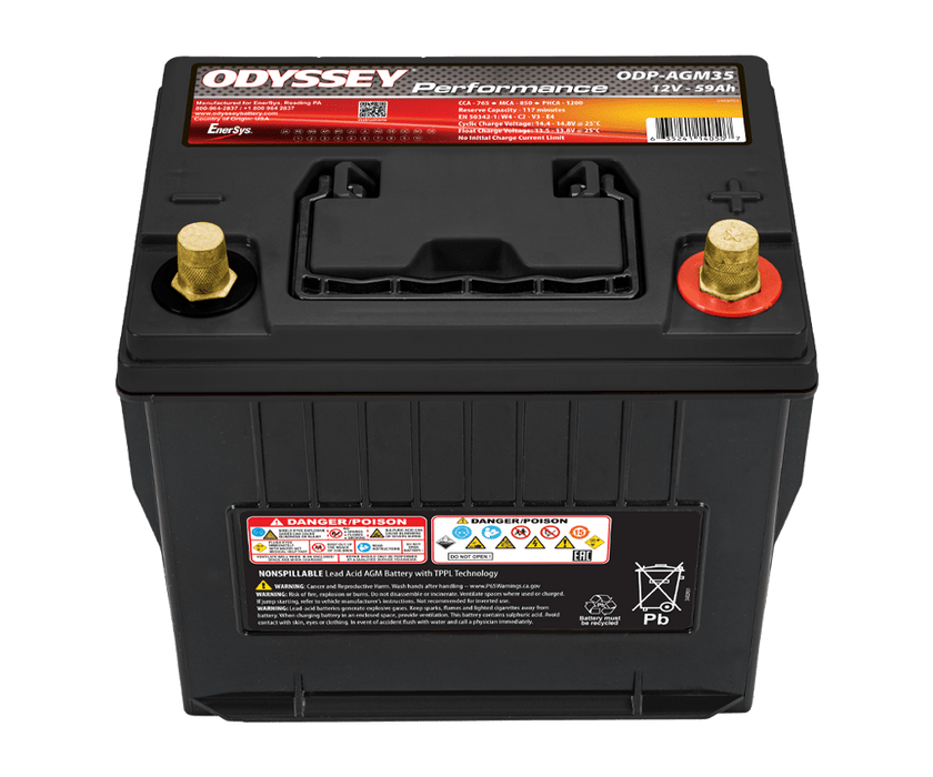 ODYSSEY Performance Battery PC1400 2008 - 2021 WRX / 2008 - 2021 STI / 2005 - 2009 Legacy GT - ODP-AGM35 - Subimods.com