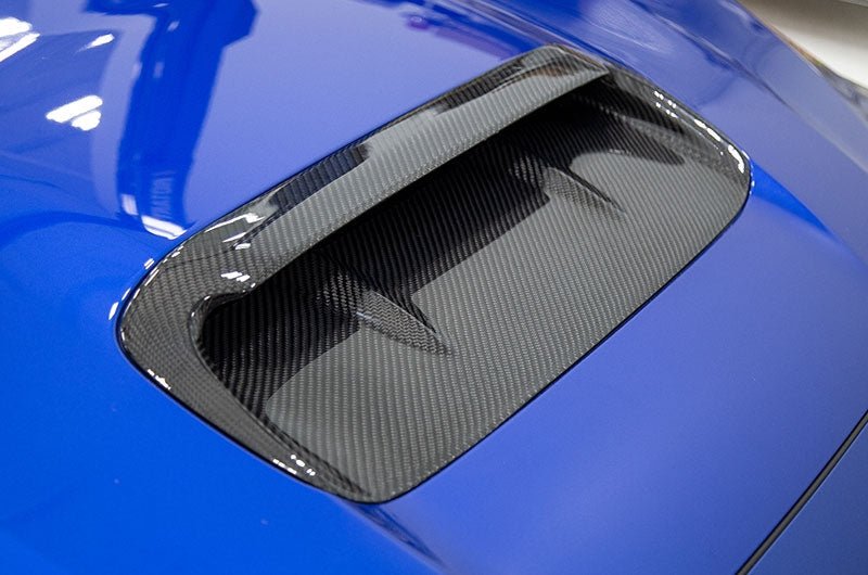 OLM A1 Aggressive Carbon Fiber Replacement Hood Scoop 2015-2021 WRX / STI - OLMA.70101.1 - Subimods.com