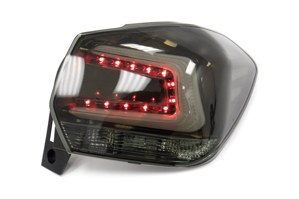 OLM CS Style LED Taillights Dark Smoke Lens, Black Reflector, White C-Bar 2013-2017 Crosstrek - OLM-13XVTAIL-CS - Subimods.com