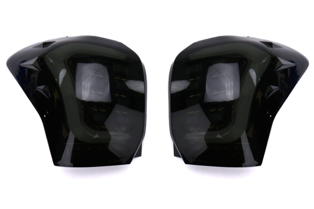 OLM CS Style LED Taillights Smoke Lens, Black Base, White Bar 2014-2018 Forester - OLM14FXTCSTLDS - Subimods.com