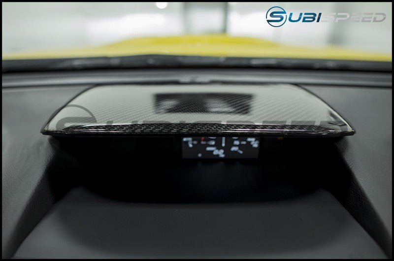 OLM Dry Carbon Fiber Console Hood Cover 14-18 Forester / 13-17 Crosstrek / 15-17 WRX / STI - OLMDP2-WRX14-DCF - Subimods.com