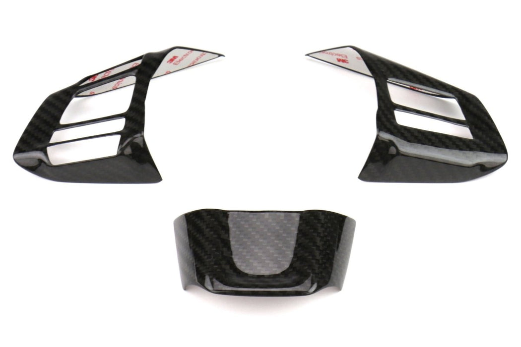 OLM Dry Carbon Fiber Steering Wheel Covers 2016-2018 WRX / STI w/ Manual Transmission - OLMSTR-WRX16-B-DCF - Subimods.com
