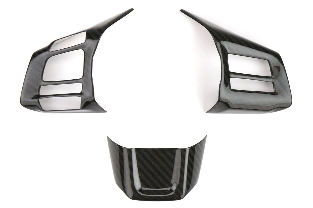 OLM Dry Carbon Fiber Steering Wheel Covers 2016-2018 WRX / STI w/ Manual Transmission - OLMSTR-WRX16-B-DCF - Subimods.com