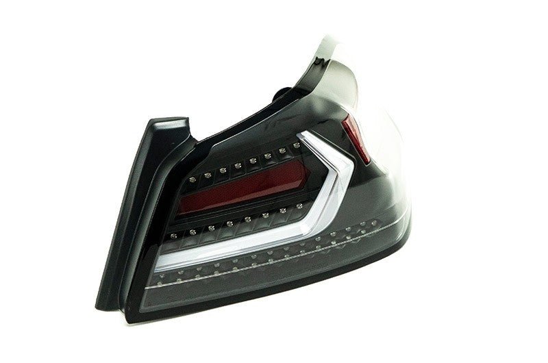 OLM Evolution Tail Lights Clear Lens, Black Base, White Bar 2015-2021 WRX / STI - OLMA.70032.1-B - Subimods.com