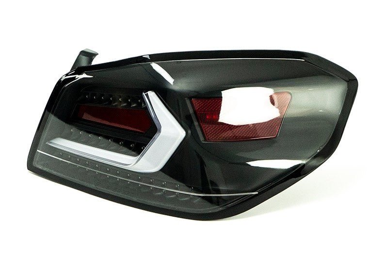 OLM Evolution Tail Lights Clear Lens, Black Base, White Bar 2015-2021 WRX / STI - OLMA.70032.1-B - Subimods.com