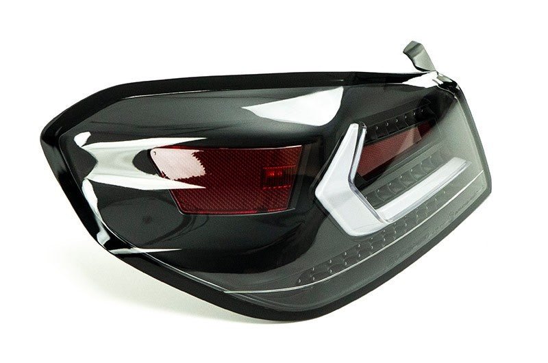 OLM Evolution Tail Lights Clear Lens, Black Base, White Bar 2015-2021 WRX / STI - OLMA.70032.1-B - Subimods.com