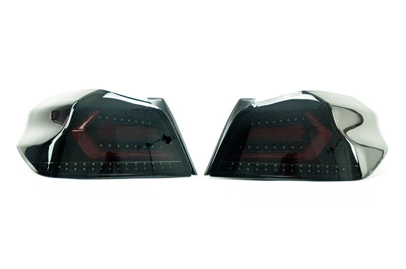 OLM Evolution Tail Lights Smoked Lens, Black Base, Red Bar 2015-2021 WRX / STI - OLMA.70032.1-SBR - Subimods.com