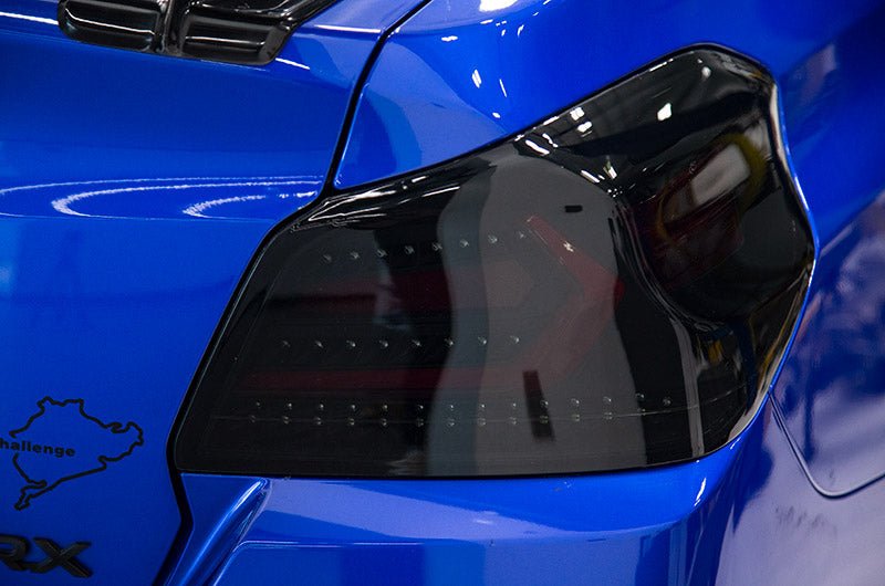 OLM Evolution Tail Lights Smoked Lens, Black Base, Red Bar 2015-2021 WRX / STI - OLMA.70032.1-SBR - Subimods.com