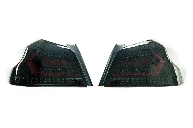 OLM Evolution Tail Lights Smoked Lens, Black Base, Red Bar 2015-2021 WRX / STI - OLMA.70032.1-SBR - Subimods.com