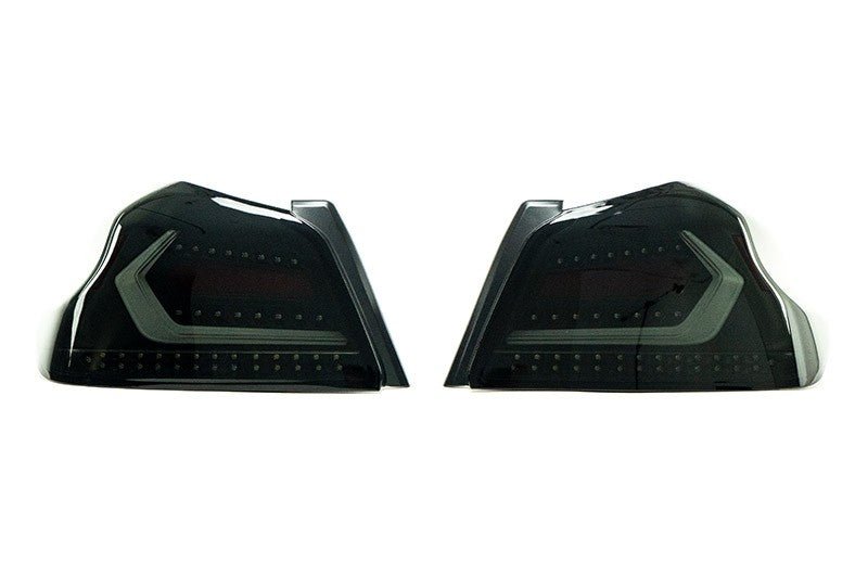 OLM Evolution Tail Lights Smoked Lens, Black Base, White Bar 2015-2021 WRX / STI - OLMA.70032.1-SB - Subimods.com