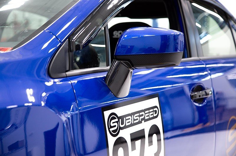 OLM LE Dry Carbon Fiber Lower Mirror Mount Cover 2015-2021 WRX / STI / 2015-2017 Crosstrek - OLMA.70093.1 - Subimods.com