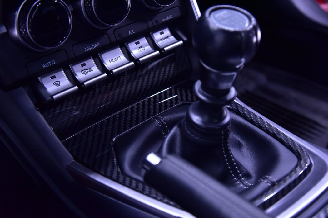OLM LE Dry Carbon Fiber Shift Panel Trim 2022-2025 BRZ / GR86 w/ Manual Transmission - OLMA.70250.1 - Subimods.com