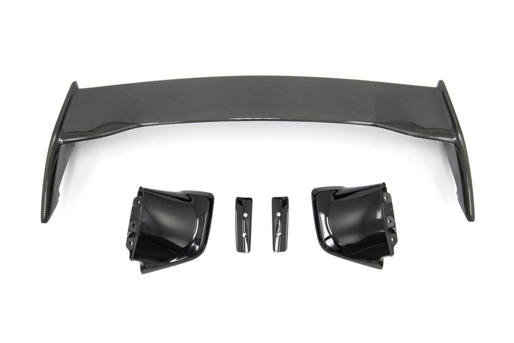 OLM Silverline Carbon Fiber OEM S Style Spoiler w/ Black Bases 2015-2021 WRX / STI - OLM15SLINESTICF - Subimods.com