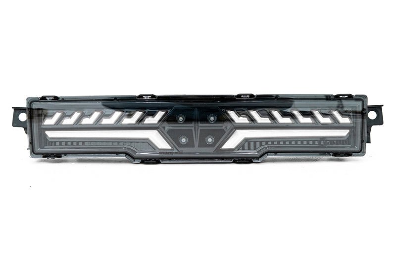 OLM V2 F1 Rear Brake Light Clear Lens, Black Base, White Bar 2022-2025 BRZ / GR86 - OLME.49002.1-CBW - Subimods.com