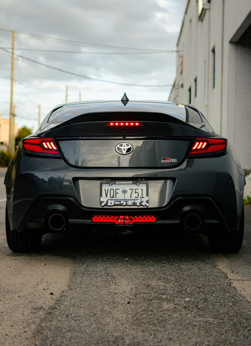 OLM V2 F1 Rear Brake Light Clear Lens, Black Base, White Bar 2022-2025 BRZ / GR86 - OLME.49002.1-CBW - Subimods.com