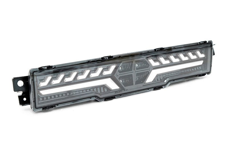 OLM V2 F1 Rear Brake Light Clear Lens, Black Base, White Bar 2022-2025 BRZ / GR86 - OLME.49002.1-CBW - Subimods.com