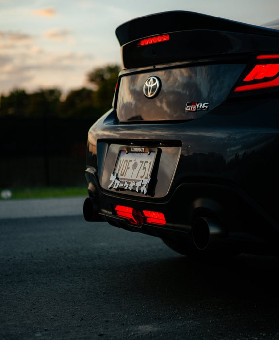 OLM V2 F1 Rear Brake Light Smoke Lens, Black Base, Red Bar 2022-2025 BRZ / GR86 - OLME.49002.1-SBR - Subimods.com