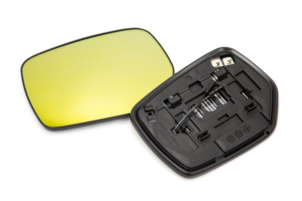 OLM Wide Angle Convex Mirrors w/ Defrosters, Turn Signals & Blind Spot Detection Gold 2015-2021 WRX / STI - OLMMRL-14-LPGH-BSM - Subimods.com