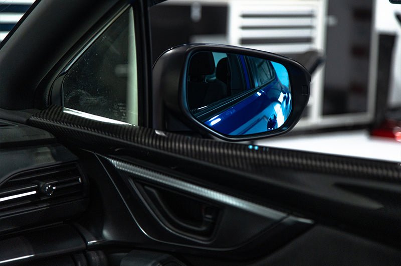OLM Wide Angle Convex Mirrors w/ Turn Signals Defrosters Blue 2022-2025 WRX - OLMB.47017.2 - Subimods.com