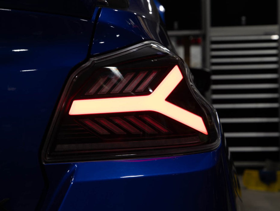 OLM Y-Spec LED Taillights Smoke Lens, White Optic 2015-2021 WRX / STI - OLME.47004.1-SW - Subimods.com