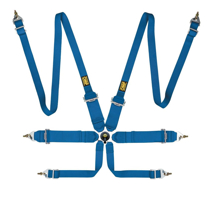 OMP Racing 6 Point Harness 3" / 2" Snap In Blue - DA0 - 0204 - B02 - 041 - Subimods.com
