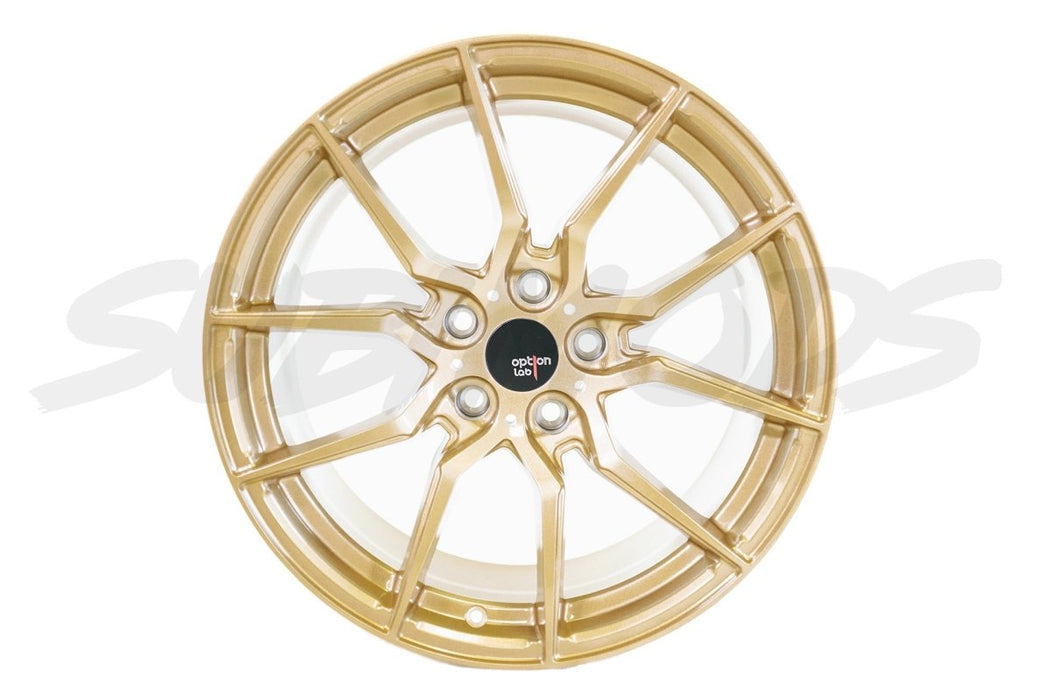 Option Lab Wheels R716 Top Secret Gold 5x114.3 18x8.5 35mm Offset - L16-88565-35-GLD - Subimods.com