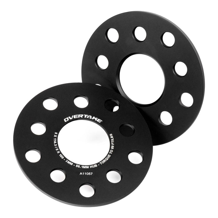 Overtake 3mm Wheel Spacer Pair 5x100 / 5x114.3 - A11059 - Subimods.com