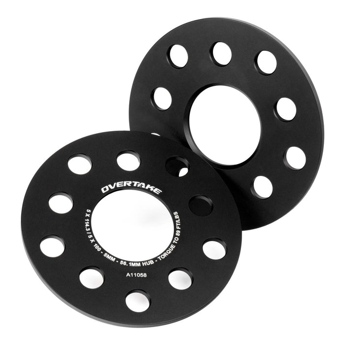 Overtake 5mm Wheel Spacer Pair 5x100 / 5x114.3 - A11060 - Subimods.com