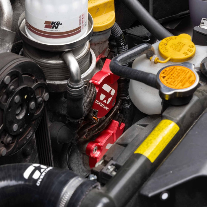 Overtake Cam Solenoid Covers Red 2015-2026 WRX / 2013-2026 BRZ / FRS / 86 - A10910RED - Subimods.com