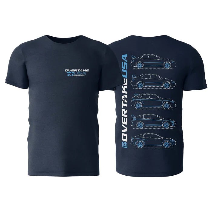 Overtake Impreza Generations T-Shirt Midnight Navy - A10695S - Subimods.com