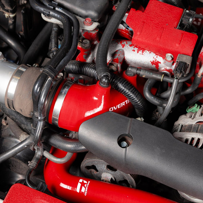 Overtake Silicone Turbo Inlet Red 2002 - 2007 WRX / 2004 - 2021 STI - A10222RED - Subimods.com
