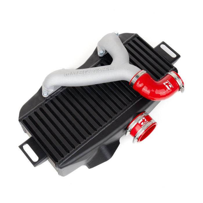 Overtake Top Mount Intercooler Aluminum Y - Pipe Kit w/ Red Coupler 2004 - 2021 STI - A10385RED - Subimods.com