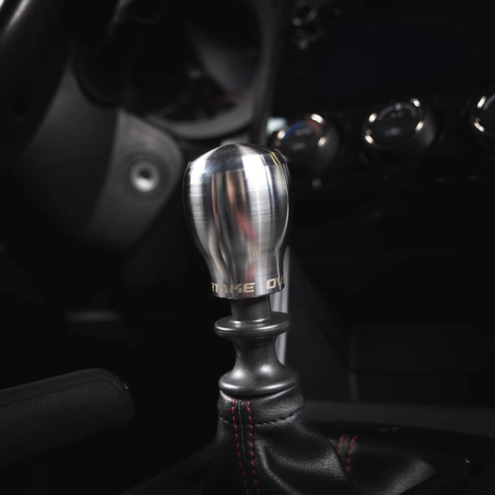 Overtake Weighted Light Bulb Shift Knob w/ Raw Finish Most Subaru Models - A10234SS - Subimods.com