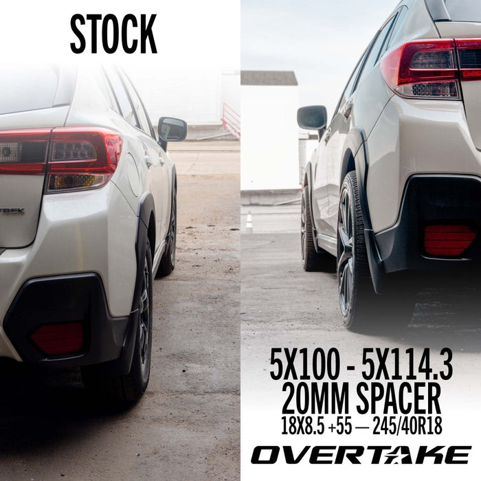 Overtake Wheel Adapter Pair 20mm 5x100 to 5x114.3 - A10810 - Subimods.com