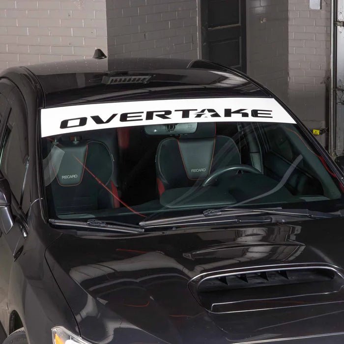 Overtake Windshield Banner White - A10394WHT - Subimods.com