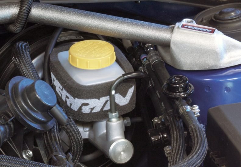 Perrin Brake Reservoir Cozy Black w/ White Logo Universal - ASM - BRK - 200 - Subimods.com