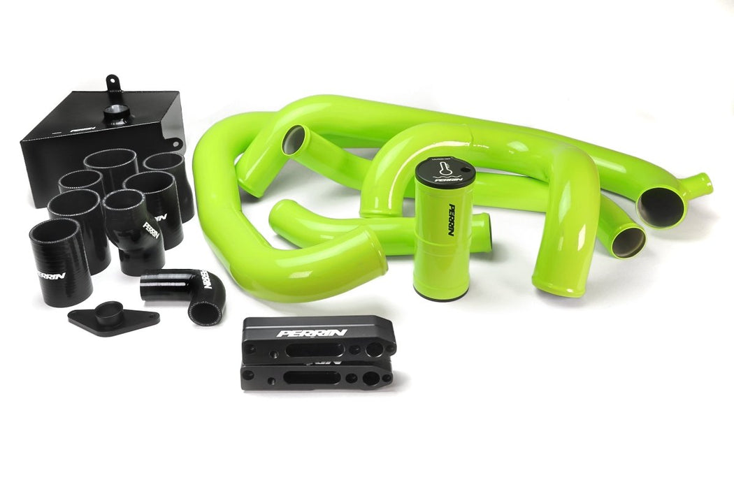 Perrin Front Mount Intercooler Boost Tube Kit Neon Yellow 2015 - 2021 STI - PSP-ITR-438-3NY - Subimods.com