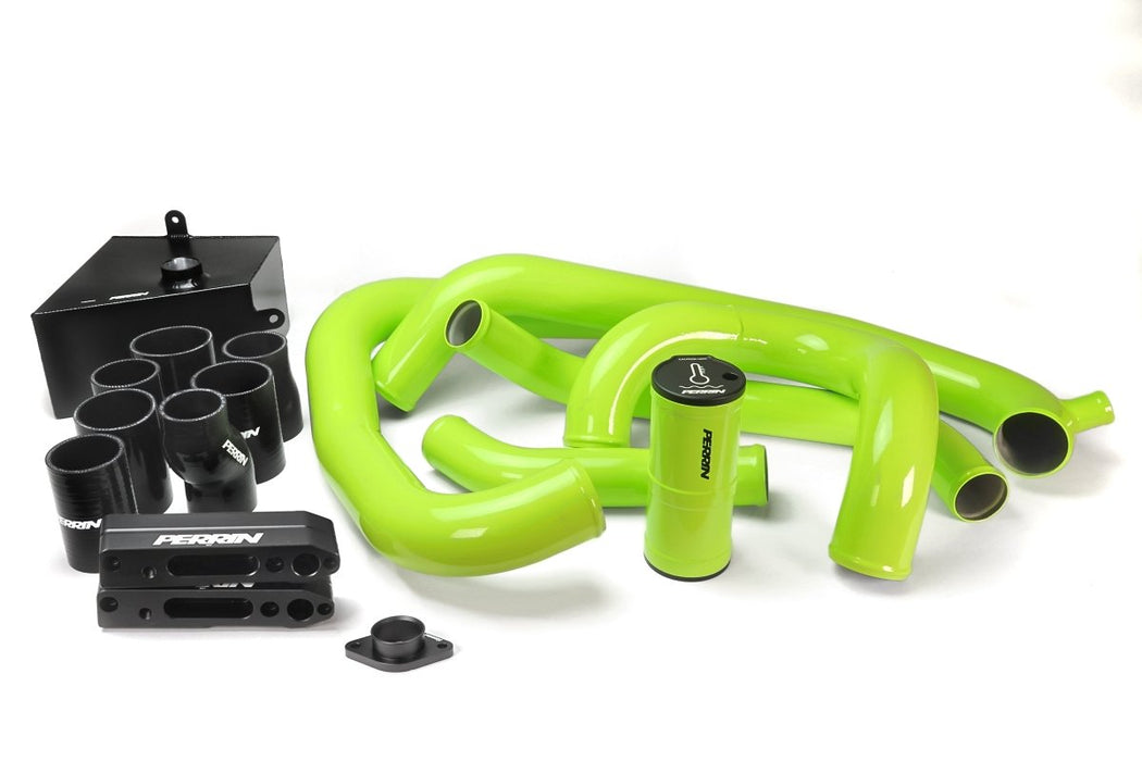 Perrin Front Mount Intercooler Boost Tube Kit Neon Yellow 2015 - 2021 WRX - PSP-ITR-437-3NY - Subimods.com