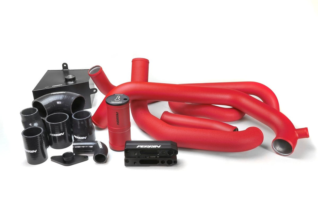 Perrin Front Mount Intercooler Boost Tube Kit Red 2015 - 2021 STI - PSP-ITR-438-3RD - Subimods.com