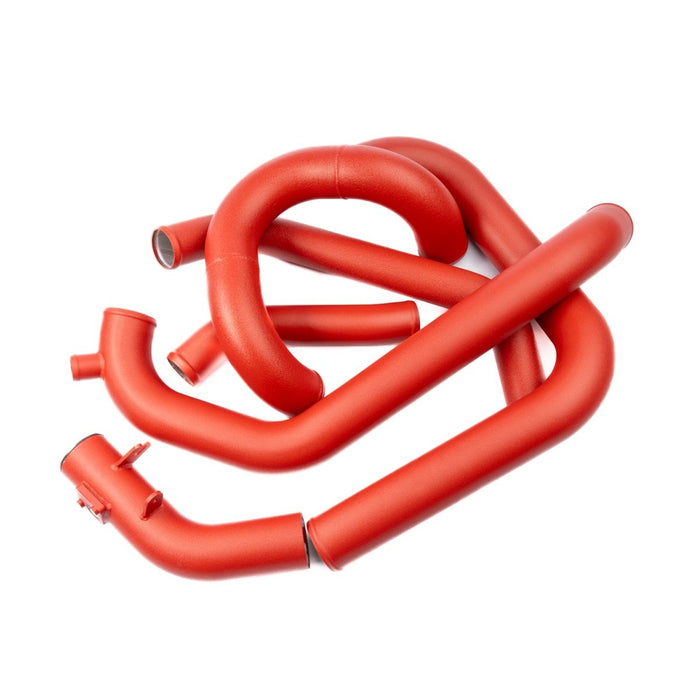 Perrin Front Mount Intercooler Boost Tubes Red w/ Black Silicone Couplers 2018 - 2021 STI - PSP-ITR-439-2RD/BK - Subimods.com
