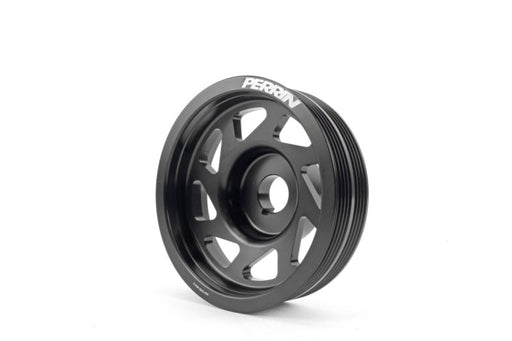 Perrin Lightened Crank Pulley Black 2002 - 2014 WRX / 2004 - 2021 STI / 1994 - 2009 Legacy / 2004 - 2010 Forester / 2004 - 2013 Forester XT / 1993 - 2011 Impreza / 1995 - 2009 Outback - PSP - ENG - 100BK - Subimods.com