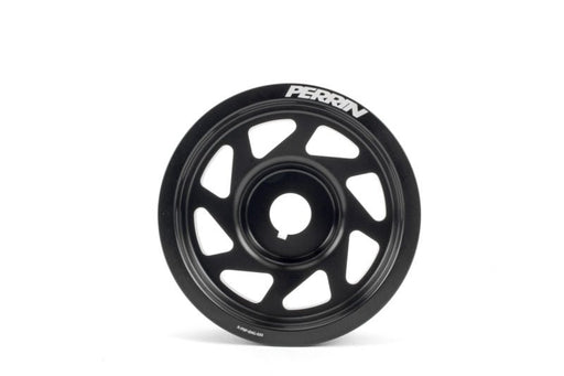 Perrin Lightened Crank Pulley Black 2002 - 2014 WRX / 2004 - 2021 STI / 1994 - 2009 Legacy / 2004 - 2010 Forester / 2004 - 2013 Forester XT / 1993 - 2011 Impreza / 1995 - 2009 Outback - PSP - ENG - 100BK - Subimods.com