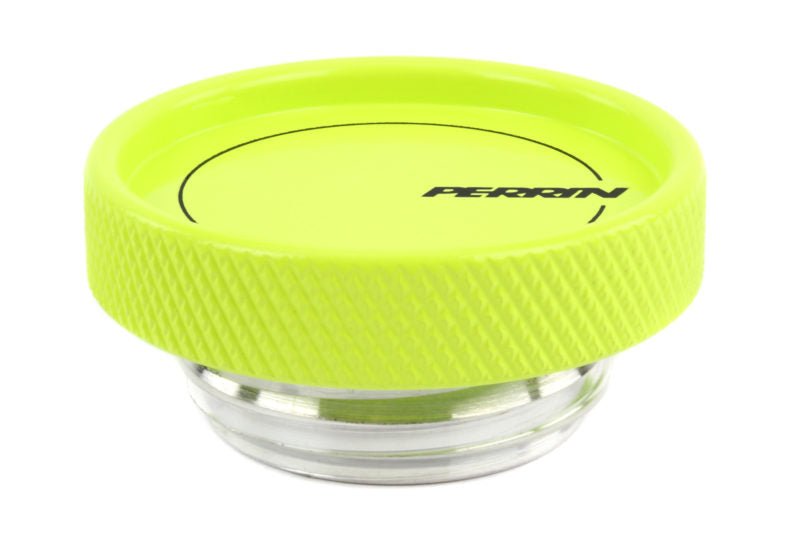 Perrin Oil Cap Round Style Neon Yellow Most Subaru Models - PSP - ENG - 711NY - Subimods.com