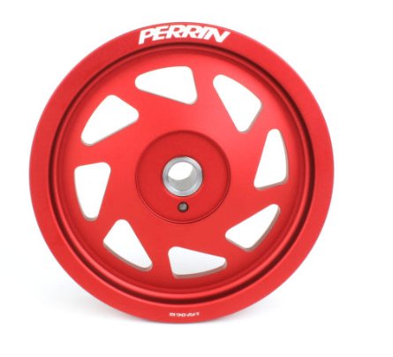 Perrin Red Lightweight Crank Pulley 2017-2024 Impreza - PSP-ENG-106RD-impreza - Subimods.com