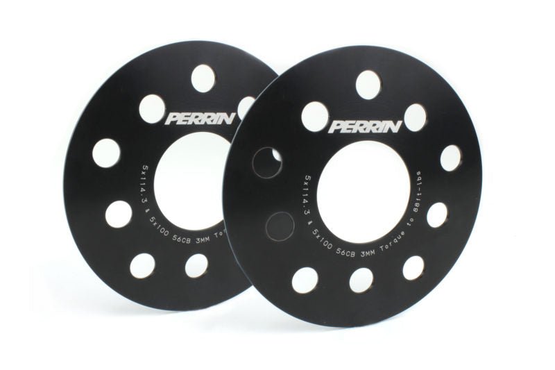 Perrin Slip On Wheel Spacer Pair 3mm 5x114.3 / 5x100 - PSP - WHL - 103BK - Subimods.com