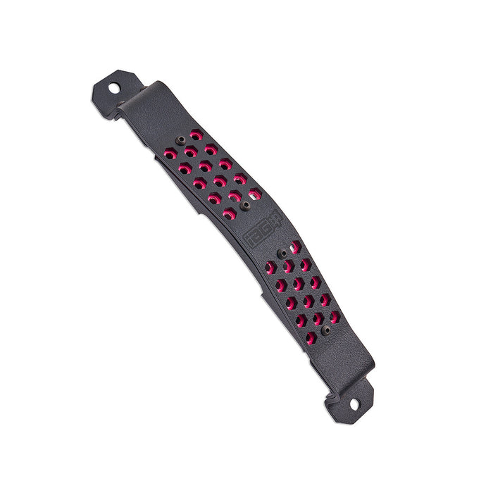 IAG Performance Battery Tie Down Black w/ Pink Hexagon Most Subaru Models