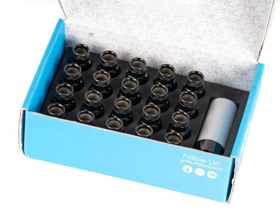 PRL Motorsports M12x1.5 Open Ended Lug Nuts Black - PRL-LUGNUT-1250 - Subimods.com