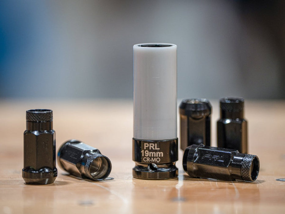 PRL Motorsports M12x1.5 Open Ended Lug Nuts Black - PRL-LUGNUT-1250 - Subimods.com