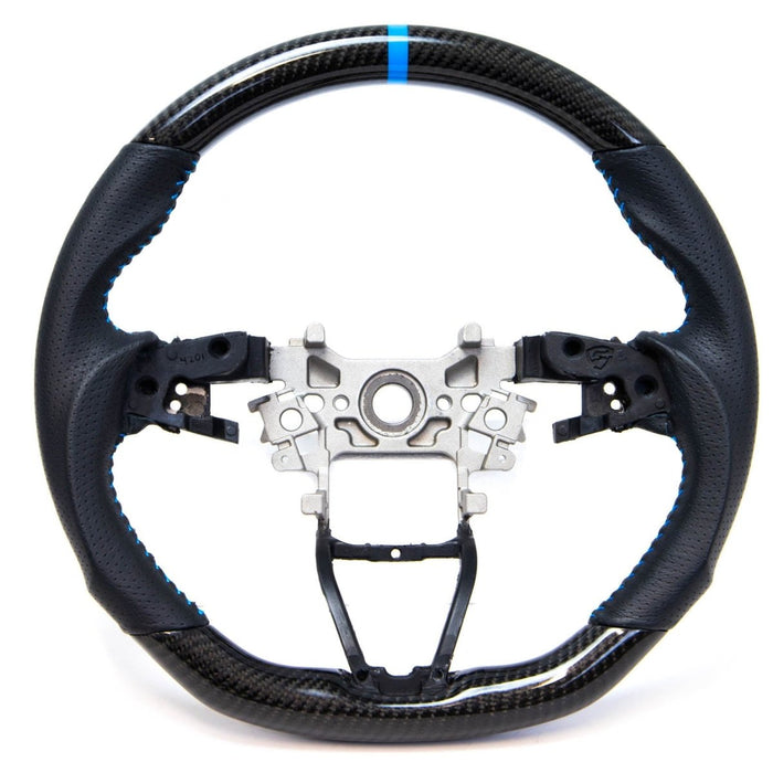 PRL Motorsports Steering Wheel Carbon Fiber and Leather w/ Blue Stripe and Blue Stitching 2018 - 2022 Honda Accord - PRL1.1011.3.BLU - Subimods.com