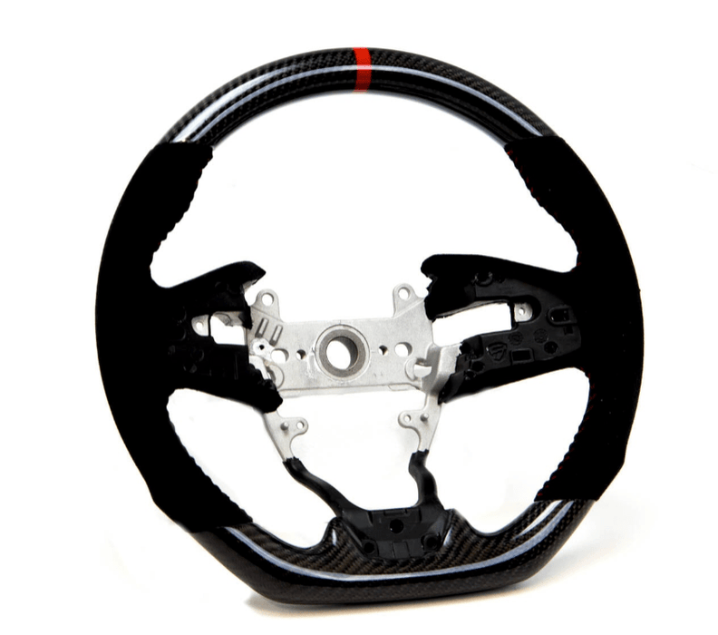 PRL Motorsports Steering Wheel Carbon Fiber and Suede w/ Red Stripe and Red Stitching 2018 - 2022 Honda Accord - PRL1.1011.2.RED - Subimods.com